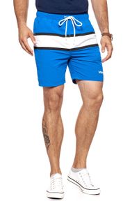 Wrangler - SPODENKI MĘSKIE WRANGLER SWIMSHORT TURKISH SEA W4B01WD86. Kolor: niebieski