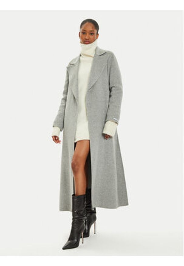 Marella Płaszcz wełniany Ardenza 2423016031 Szary Regular Fit. Kolor: szary. Materiał: wełna, wiskoza