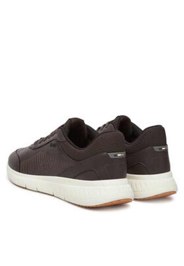 BOSS Sneakersy Titanis 50548718 Brązowy. Kolor: brązowy. Materiał: skóra
