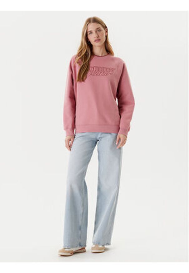 Tommy Jeans Bluza Script DW0DW21196 Różowy Regular Fit. Kolor: różowy. Materiał: bawełna