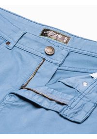Ombre Clothing - Krótkie spodenki męskie casual W303 - błękitne - XXL. Okazja: na co dzień. Kolor: niebieski. Materiał: bawełna, elastan. Długość: krótkie. Styl: casual #3