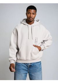 Sinsay - Bluza hoodie basic - kremowy. Kolor: kremowy