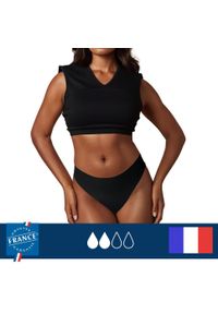 PLIM UNDERWEAR - Menstruacyjny strój kąpielowy brazylijski – średnia chłonność. Kolor: czarny