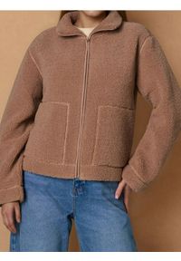 Sinsay - Bluza sherpa - brązowy. Kolor: brązowy