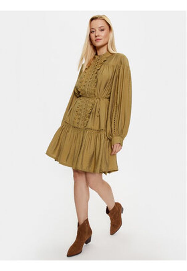 Bruuns Bazaar Sukienka codzienna Karla BBW3388 Zielony Regular Fit. Okazja: na co dzień. Kolor: zielony. Materiał: wiskoza. Typ sukienki: proste. Styl: casual