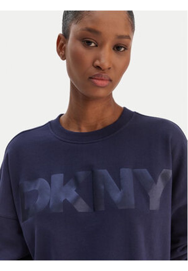 DKNY Sport Bluza DP6T1561 Granatowy Oversize. Kolor: niebieski. Materiał: bawełna. Styl: sportowy