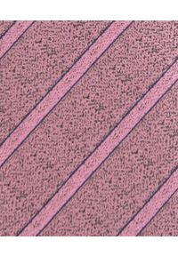 Krawat Męski - Angelo di Monti - Metaliczny Róż, Prążki. Kolor: różowy. Materiał: tkanina. Wzór: prążki. Styl: elegancki, wizytowy #4