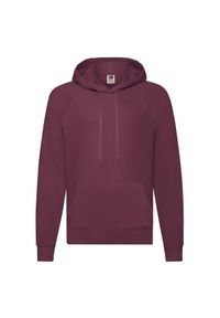 FRUIT OF THE LOOM - Lekka Męska Bluza Z Kapturem. Typ kołnierza: kaptur. Kolor: czerwony, wielokolorowy, brązowy