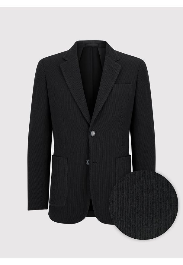 Pako Lorente - PAKO LORENTE – Bawełniana marynarka męska w kolorze czarnym. Okazja: na co dzień. Kolor: zielony, czarny. Materiał: bawełna. Styl: casual