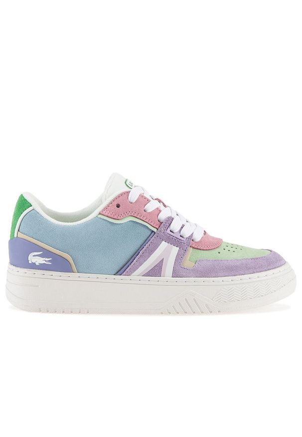 Buty Lacoste Leather and Suede Colour-Block 743SFA0073-AMK - multikolor. Okazja: na co dzień. Kolor: wielokolorowy. Materiał: guma, zamsz, skóra, syntetyk. Szerokość cholewki: normalna. Wzór: kolorowy