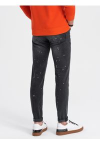 Ombre Clothing - Spodnie męskie jeansowe SKINNY FIT - czarne V1 - Rozmiar: XXL. Kolor: czarny. Materiał: jeans. Wzór: aplikacja #3
