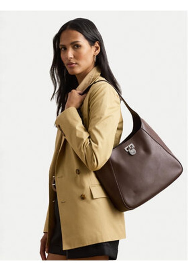 Lauren Ralph Lauren - LAUREN RALPH LAUREN Torebka 431956790011 Brązowy. Kolor: brązowy. Materiał: skórzane