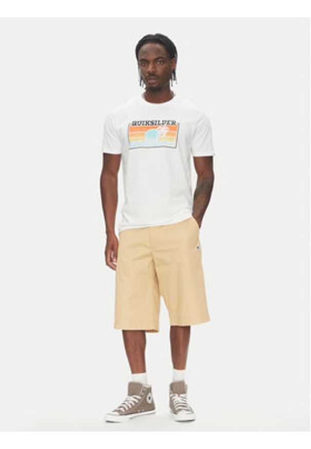 Quiksilver T-Shirt EQYZT08065 Biały Regular Fit. Kolor: biały. Materiał: bawełna