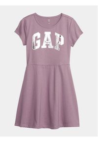 GAP - Gap Sukienka codzienna 792417-01 Fioletowy Regular Fit. Okazja: na co dzień. Kolor: fioletowy. Materiał: bawełna. Typ sukienki: proste. Styl: casual #4
