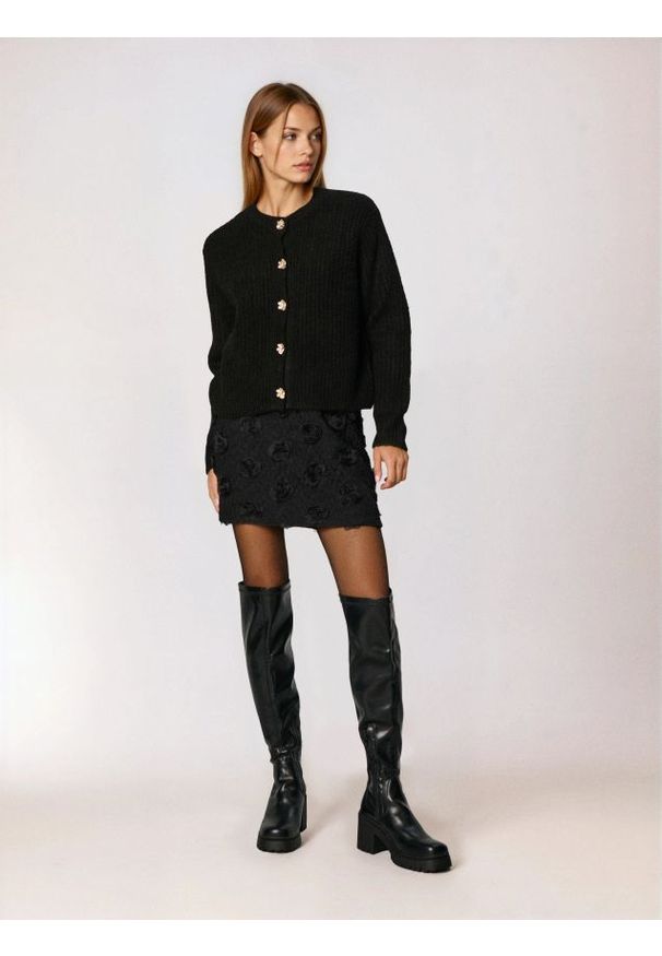 Sinsay - Spódnica mini - czarny. Kolor: czarny