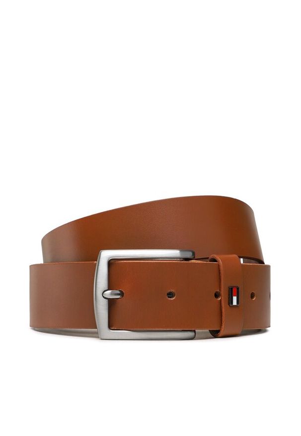 TOMMY HILFIGER - Pasek Męski Tommy Hilfiger. Kolor: brązowy