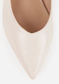 Renee - Beżowe Sandały Slingback Vices z Wkładką ze Skóry Naturalnej Lisanilis. Okazja: na spacer, na spotkanie biznesowe. Zapięcie: pasek. Kolor: beżowy. Materiał: skóra. Obcas: na obcasie. Styl: biznesowy #7