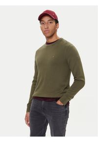 TOMMY HILFIGER - Tommy Hilfiger Sweter MW0MW28046 Zielony Regular Fit. Kolor: zielony. Materiał: bawełna #1