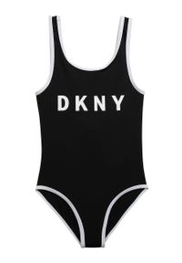 DKNY - Dkny - Strój kąpielowy dziecięcy 110-146 cm. Kolor: czarny. Materiał: poliester, materiał, elastan. Rodzaj stanika: odpinane ramiączka. Wzór: nadruk #1