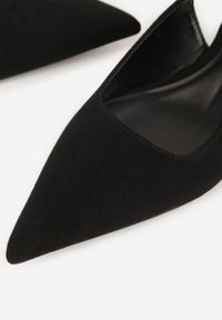 Renee - Czarne Sandały Slingback na Szpilce Kaczuszce Vetilia. Okazja: na co dzień. Zapięcie: sprzączka. Kolor: czarny. Materiał: jeans. Sezon: wiosna. Obcas: na szpilce. Styl: casual, elegancki, klasyczny #9