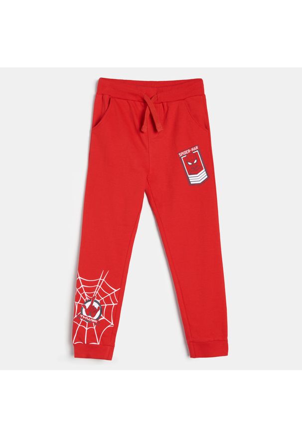 Sinsay - Spodnie dresowe Spiderman - Czerwony. Kolor: czerwony. Wzór: motyw z bajki