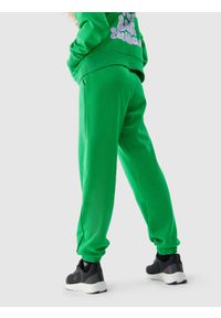 4f - Spodnie dresowe joggery dziewczęce. Kolor: zielony. Materiał: dresówka. Sezon: wiosna #2