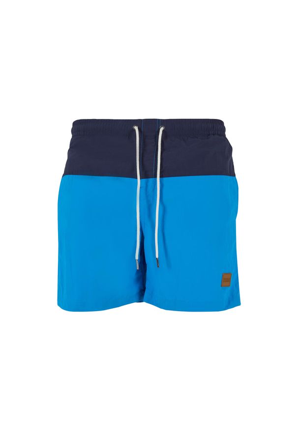 Urban Classics - Męskie Szorty Kąpielowe Block. Kolor: niebieski. Styl: sportowy