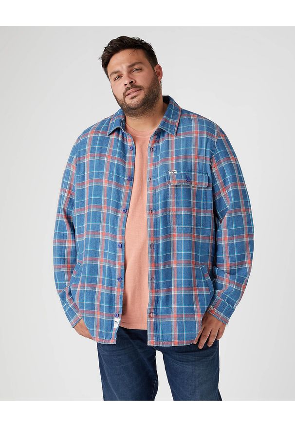 Wrangler - WRANGLER SHACKET MĘSKA KOSZULA W KRATĘ DŁUGI RĘKAW W5B3BXA20 112146103. Długość rękawa: długi rękaw. Długość: długie