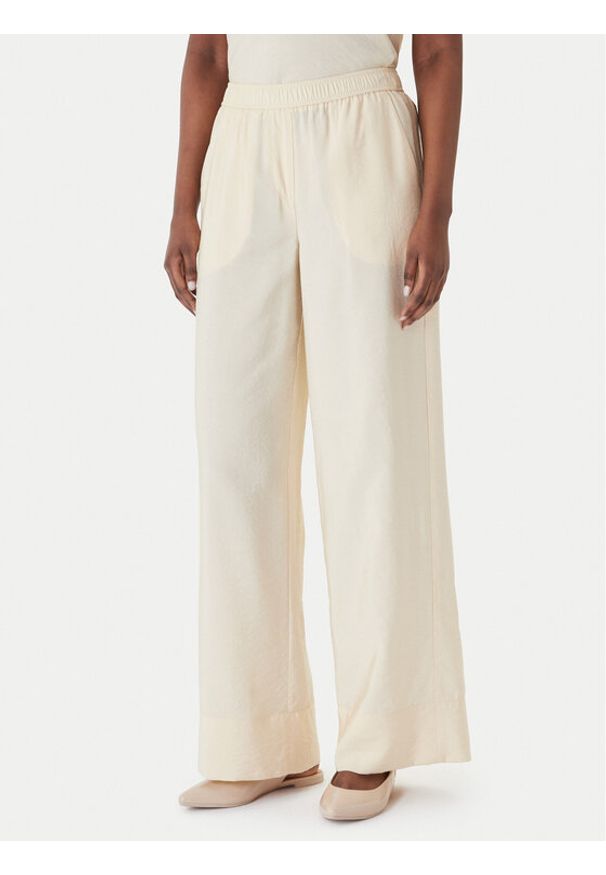 Marella Spodnie materiałowe Eremi 2613131154 Beżowy Regular Fit. Kolor: beżowy. Materiał: wiskoza