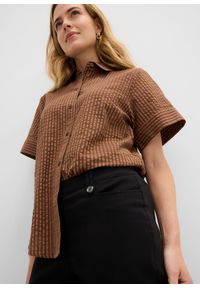 bonprix - Spodnie z bengaliny 7/8 z wygodną talią. Kolor: czarny #3