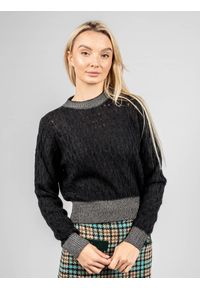 Pinko Sweter "Asciutto 1" | 1G16TU Y7EQ | Asciutto 1 | Kobieta | Czarny, Srebrny. Okazja: na co dzień. Kolor: wielokolorowy, czarny, srebrny. Materiał: wełna, moher, poliamid. Wzór: aplikacja. Styl: casual #5