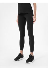 4f - Legginsy do biegania z wysokim stanem damskie. Stan: podwyższony. Kolor: czarny. Materiał: materiał, włókno. Długość: do kostek. Sport: fitness #2