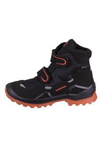 Buty trekkingowe dla dzieci Lowa Milo Evo Gtx. Wysokość cholewki: za kostkę. Kolor: czarny. Materiał: syntetyk, materiał. Szerokość cholewki: normalna