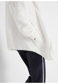 Bluza rozpinana z polaru baranka bonprix biel wełny. Typ kołnierza: kaptur. Kolor: biały. Materiał: wełna, poliester, materiał, polar #6