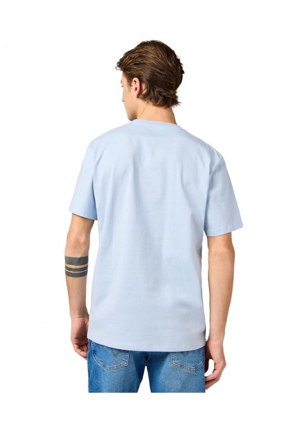 Wrangler - MESKA KOSZULKA WRANGLER SMALL LOGO TEE NIAGARA MIST 112362908