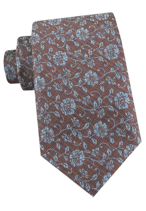 Męski Krawat - Jasny Brąz, Drobne Kwiatki - Alties. Kolor: beżowy, wielokolorowy, brązowy. Materiał: tkanina. Wzór: kwiaty. Styl: elegancki, wizytowy