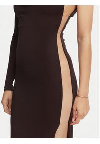 Elisabetta Franchi Sukienka wieczorowa AB-R47-62E2-V520 Brązowy Slim Fit. Kolor: brązowy. Materiał: wiskoza. Styl: wizytowy #5