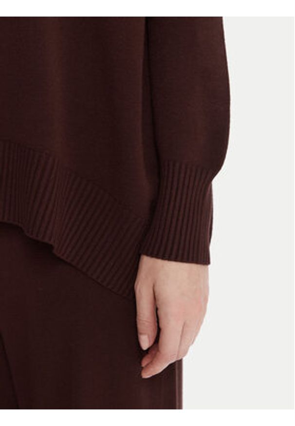 Kontatto Sweter 3M0822C Brązowy Relaxed Fit. Kolor: brązowy. Materiał: syntetyk