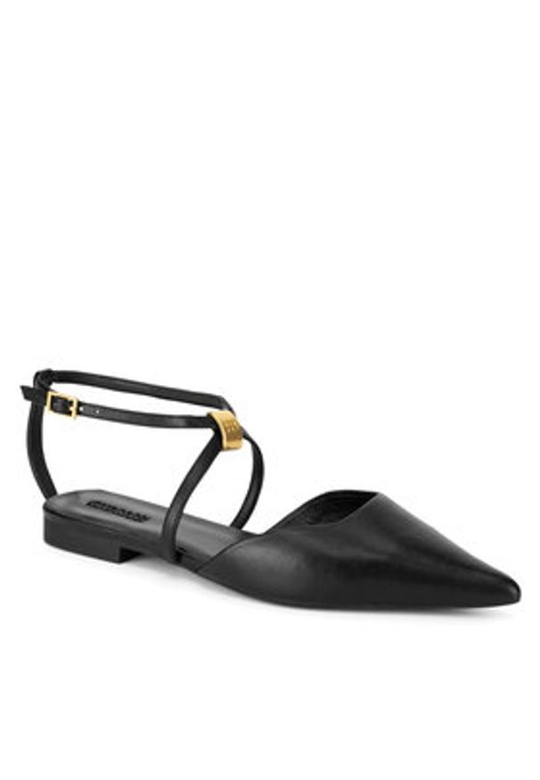 Gino Rossi - GINO ROSSI Baleriny ALANA-SLT593-X8 Czarny. Kolor: czarny. Materiał: skóra