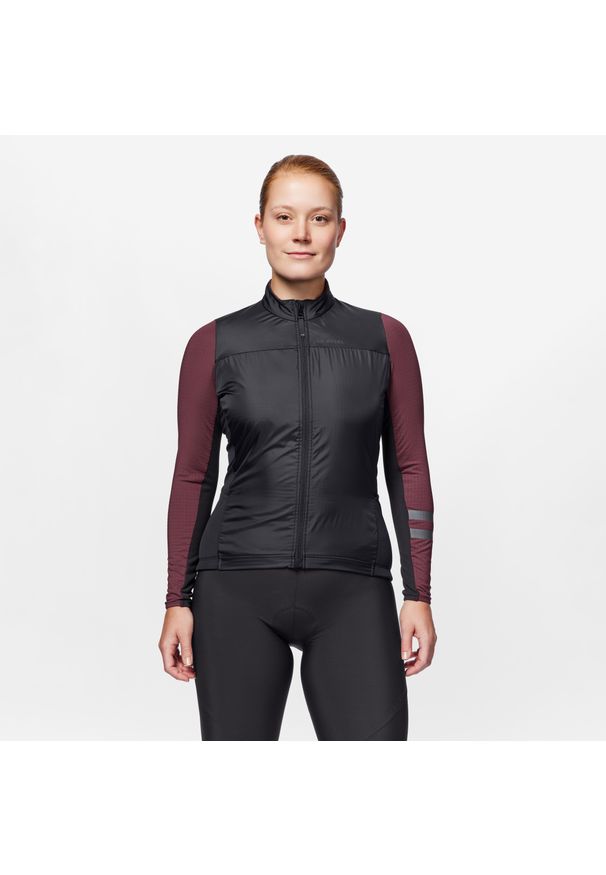 VAN RYSEL - Koszulka rowerowa szosowa damska Van Rysel EDR długi rękaw. Kolor: fioletowy, wielokolorowy, czarny. Materiał: wełna, polar, materiał. Długość rękawa: długi rękaw. Długość: długie. Sezon: zima. Sport: kolarstwo, wspinaczka