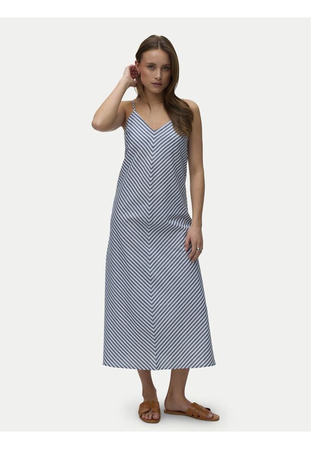 Vero Moda Sukienka letnia Selma 10345674 Granatowy Regular Fit. Kolor: niebieski. Materiał: bawełna. Sezon: lato