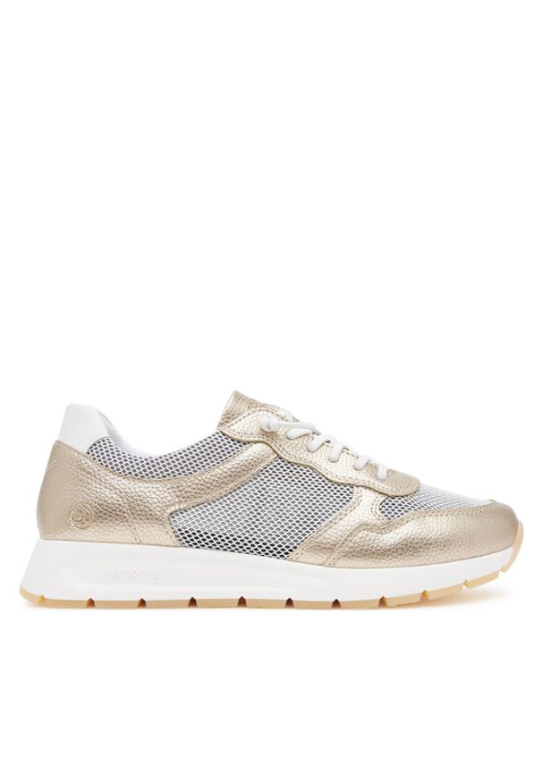 Remonte Sneakersy D2G03-90 Złoty. Kolor: złoty. Materiał: materiał