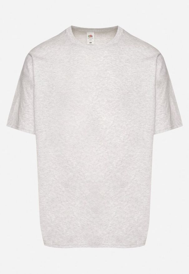 Born2be - Szara Koszulka T-shirt z Bawełny Fodarella. Okazja: na co dzień. Kolor: szary. Materiał: bawełna. Wzór: aplikacja. Styl: klasyczny, casual, elegancki