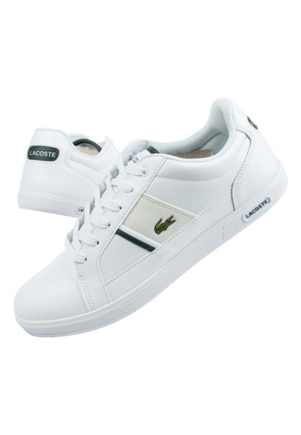 Buty Lacoste Europa M 0241R5 białe. Okazja: na co dzień. Kolor: biały. Materiał: skóra ekologiczna, materiał. Szerokość cholewki: normalna