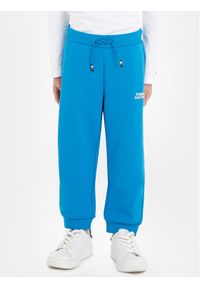 TOMMY HILFIGER - Tommy Hilfiger Spodnie dresowe Logo KB0KB08650 Niebieski Regular Fit. Kolor: niebieski. Materiał: syntetyk