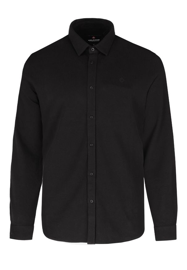 Volcano - Miękka koszula, Slim Fit, K-STERRY. Okazja: na co dzień. Typ kołnierza: kołnierzyk klasyczny. Materiał: bawełna, jeans, elastan, materiał. Długość rękawa: długi rękaw. Długość: długie. Styl: klasyczny, casual, elegancki