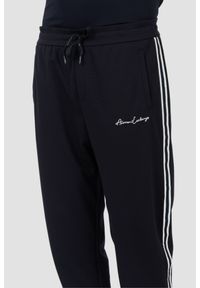 Armani Exchange - ARMANI EXCHANGE Granatowe męskie spodnie dresowe, Rozmiar L. Kolor: niebieski. Materiał: dresówka #5