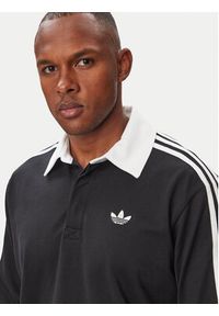 Adidas - adidas Polo 3-Stripes Rugby Longsleeve Polo KE3576 Czarny Regular Fit. Typ kołnierza: polo. Kolor: czarny. Materiał: bawełna. Długość rękawa: długi rękaw #4
