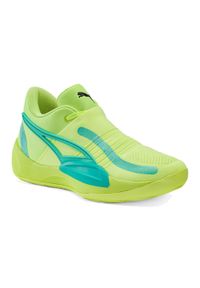 Puma - Buty do koszykówki męskie PUMA Rise Nitro. Kolor: zielony, żółty, wielokolorowy. Materiał: syntetyk, tkanina, materiał. Sport: koszykówka