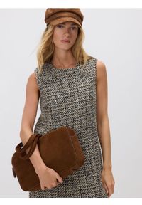 Reserved - Skórzana torebka na ramię - brązowy. Kolor: brązowy. Materiał: skórzane. Rodzaj torebki: na ramię #1